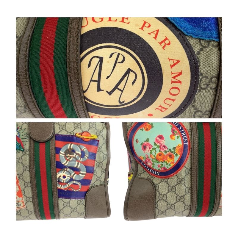 Gucci Sherry Line Courier Beige Brown Multicolor 459311 Shoulder Bag Handbag