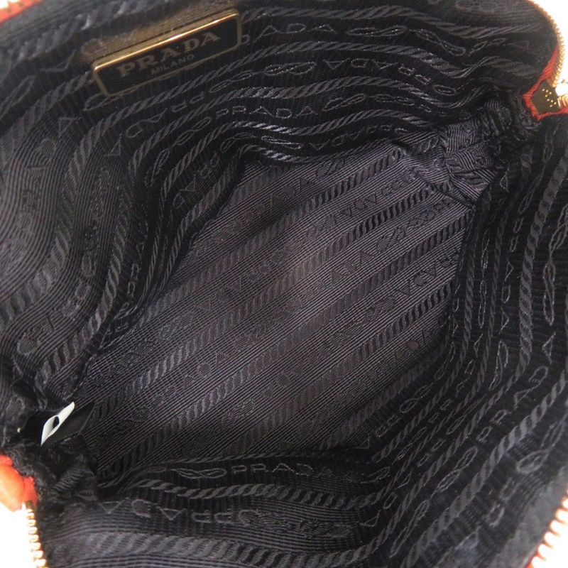 Prada Leather Orange Pouch Cosmetic Pouch 0778 Prada