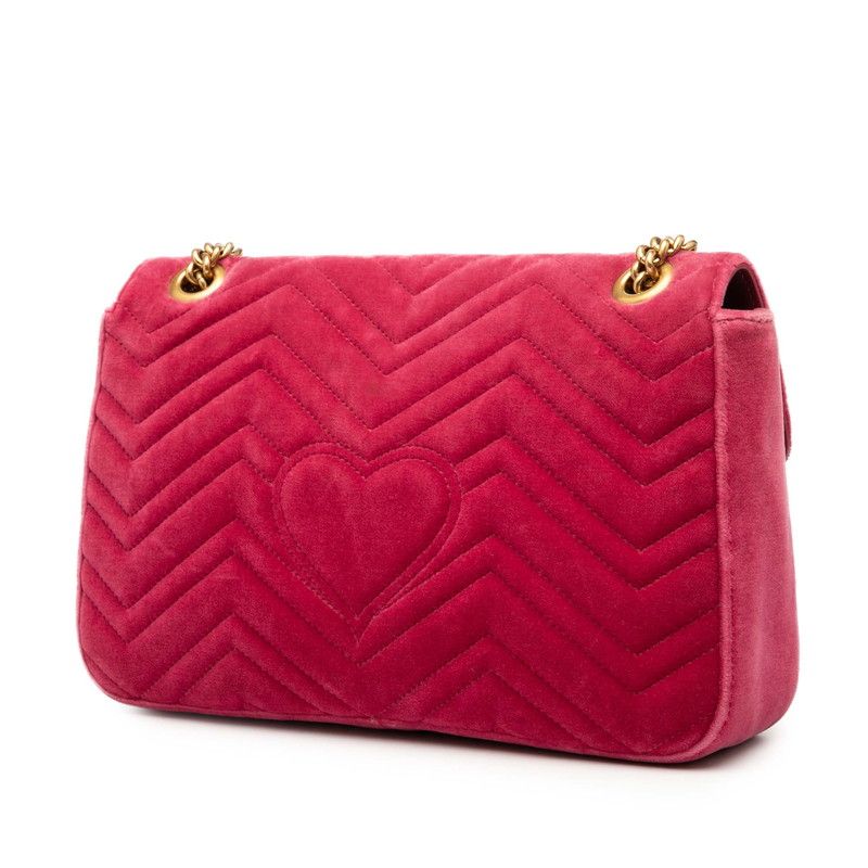 Gucci GG Marmont Blind FOR LOVE Embroidered Chain Shoulder Bag Handbag 443496