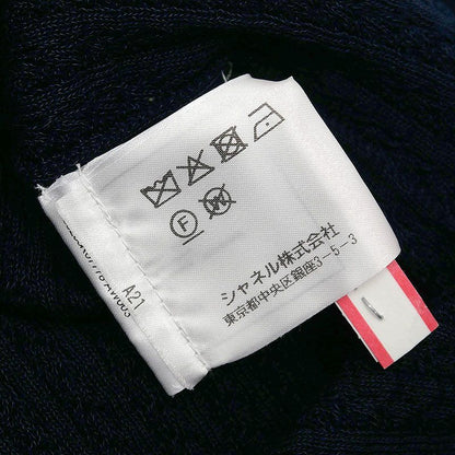 Chanel Knit Dress P59258 38 Cotton Wool Navy