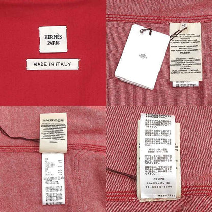 Hermes Nosleeve Dress Size 42 Red Open Front Dress Serie Button Ladies