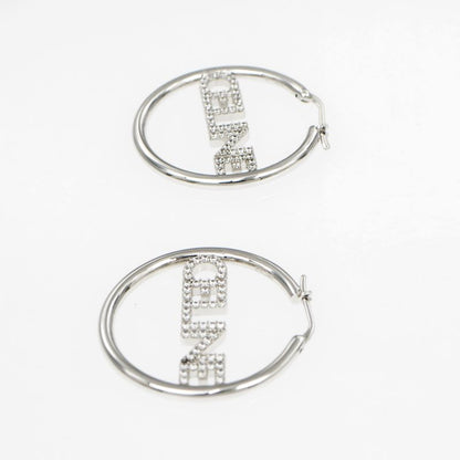 Celine Earrings Hoop Earrings Crystal Silver Color Pair Accessories-