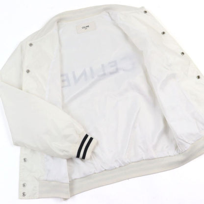 Celine 2w365495m Back Logo Bicolor Nylon Jacket Teddy Blouson White Black 44