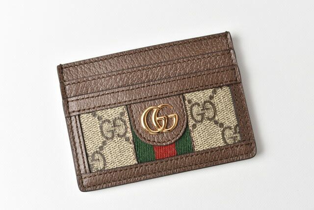 Gucci Unused Card Case Business Card Holder Gucci Beige Brown 5523159 96iwg