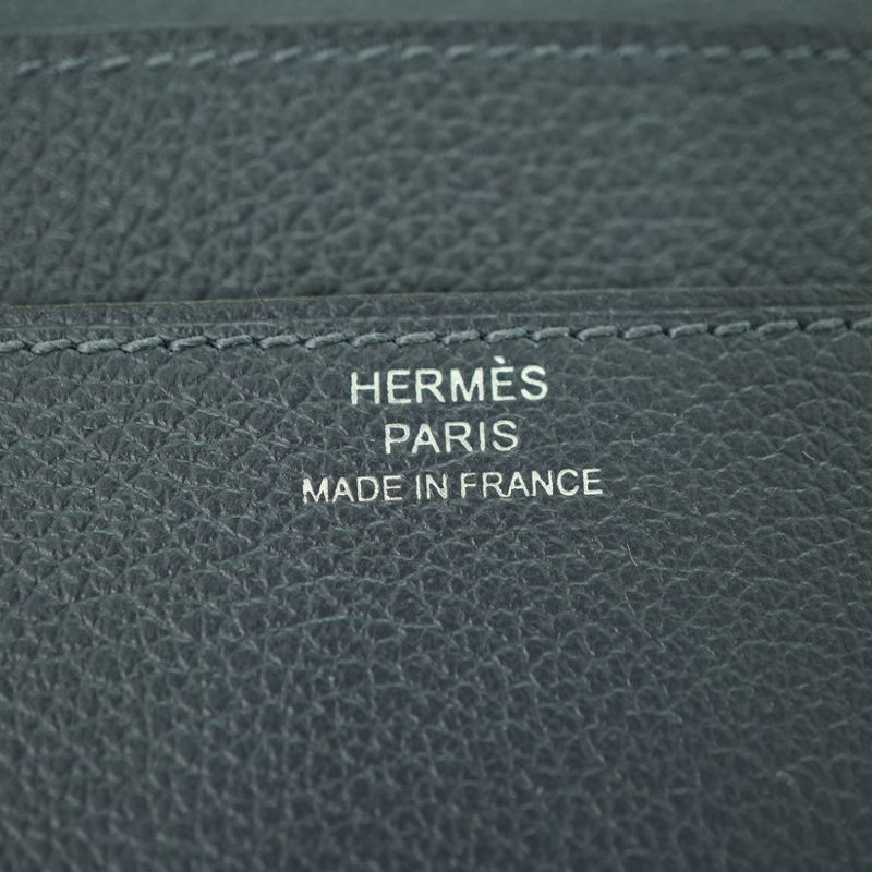 Hermes RMS Tutanman Evercolor Blue Nuit Stamped B (2023) Long Wallet 0912hermes