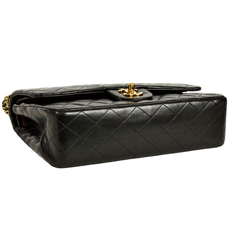 Chanel Matelasse 25 Chain Shoulder Bag Lambskin A01112 Black Gold Hardware 7