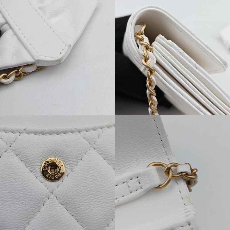 CHANEL  Matelasse Coco Mark White Lambskin Ap1895 30638768