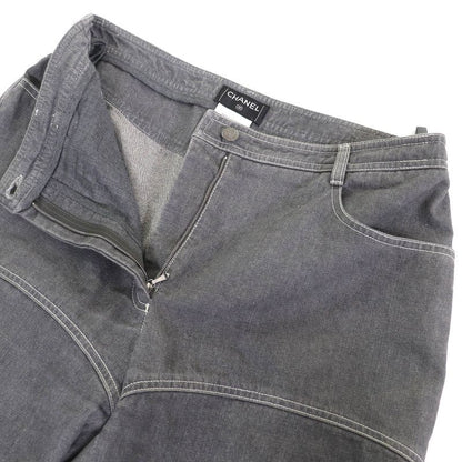 CHANEL Vintage 01P P17693 100% Cotton Coco Mark Rhinestone Coco Button Denim