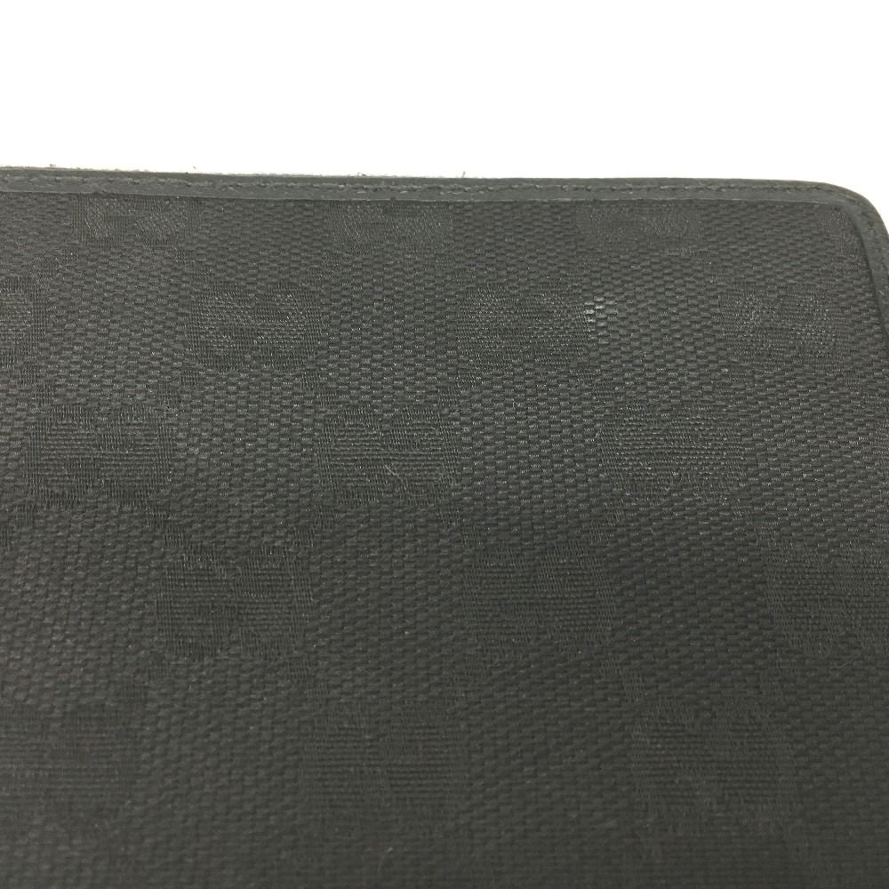 Gucci GG Canvas X Leather Round Zipper Long Wallet 307980 Black