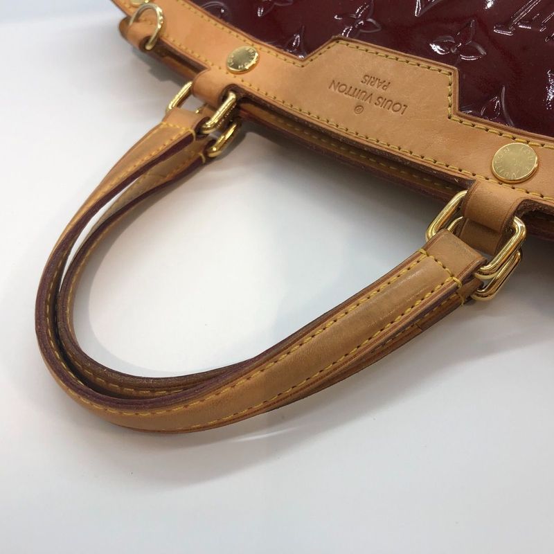 Louis Vuitton Vernis Blair MM Handbag M91690 Red Preowned 005580