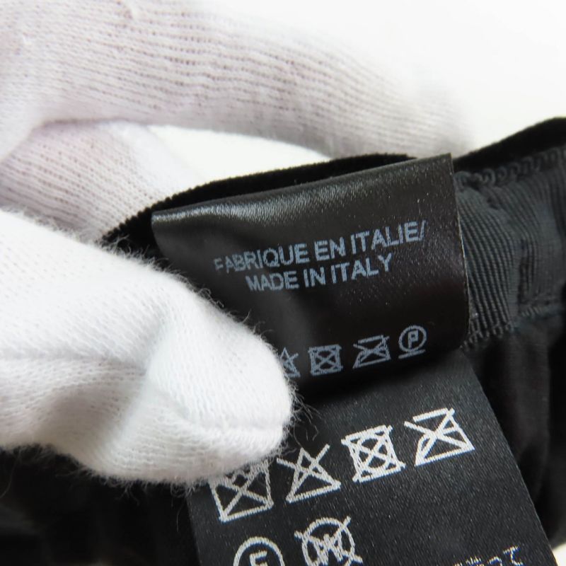 CHANEL 21AW Silk Mix Velour Casket With Coco Mark Hardware Hat Black M Made In