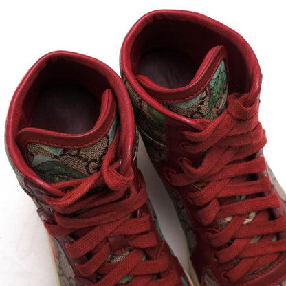 Gucci Shoes Sneakers Shoes High Cut Women PVC Leather Beige 427064 GG Tian