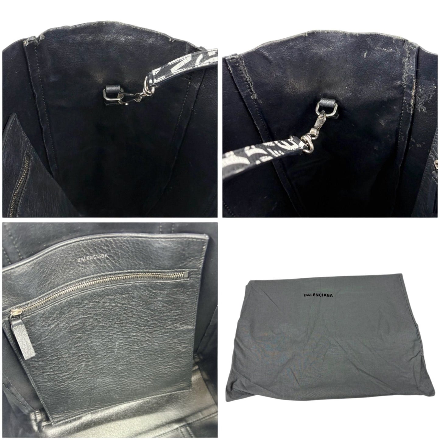 Balenciaga Everyday Tote 2way Wave Logo Black White Tote Bag Shoulder Bag