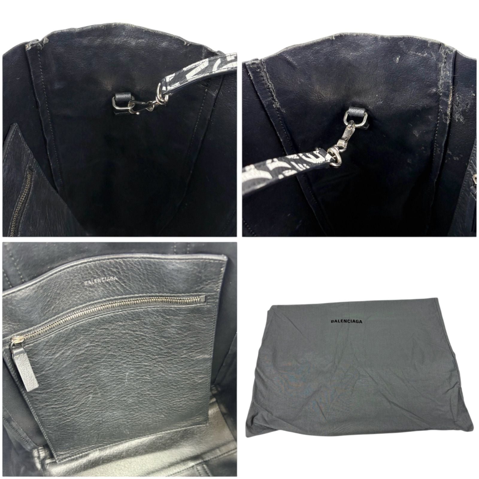 Balenciaga Everyday Tote 2way Wave Logo Black White Tote Bag Shoulder Bag