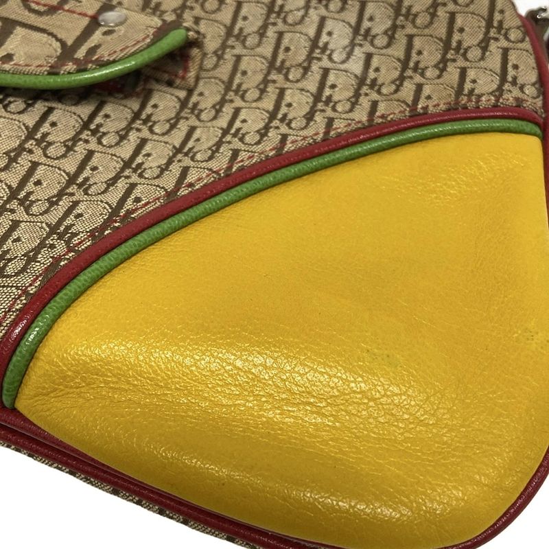 Dior/christian Dior Shoulder Bag Rasta Beige X Yellow X Multi Leather