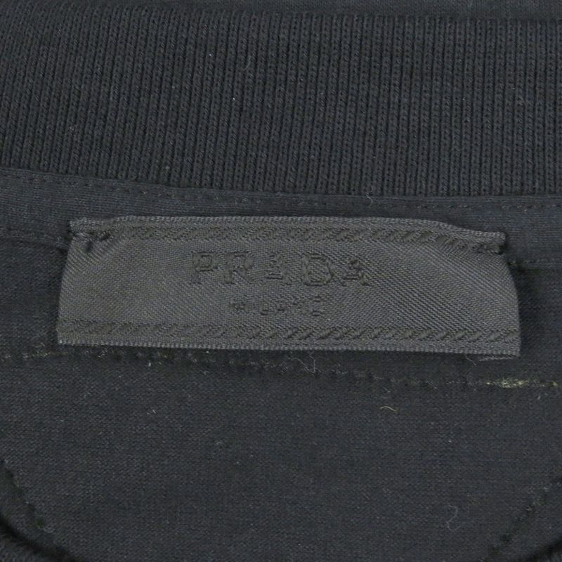 Prada 2021 Ujn741 100% Cotton Triangle Logo Oversized Short Sleeve T-shirt Cut