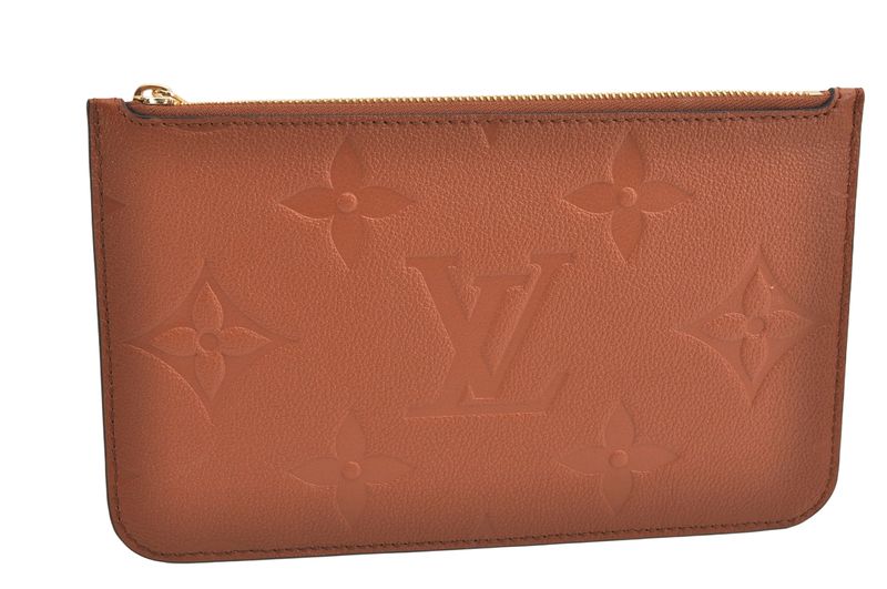 Louis Vuitton Monogram Empreinte Neverfull Pouch Wallet Brown LV 3394n