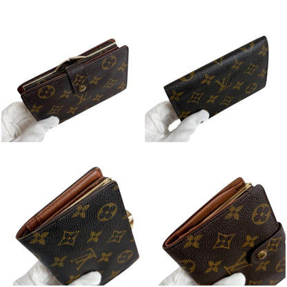 Louis Vuitton Portefeuille Viennois Fold Wallet With Clasp Monogram Leather