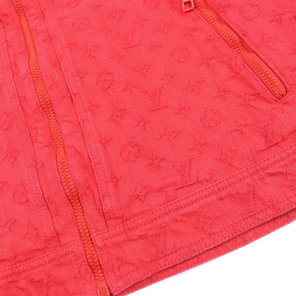 Louis Vuitton 19AW 1a5pdr 100% Cotton Monogram Stand Collar Zip Up Soft Denim
