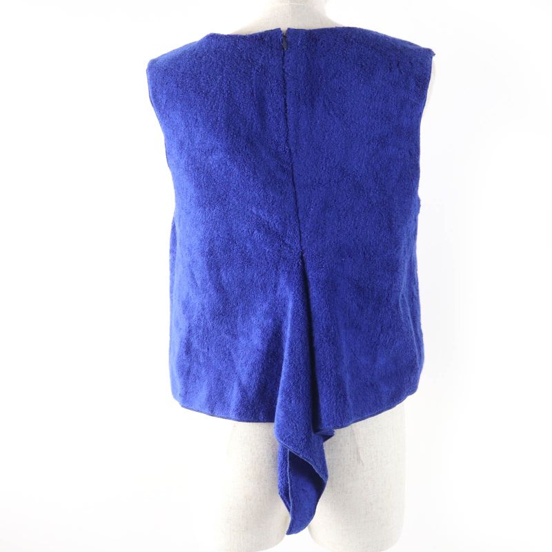 CHANEL 19M P61782v42943 COCO Beach 100% Cotton Pile Sleeveless Top Blue 38