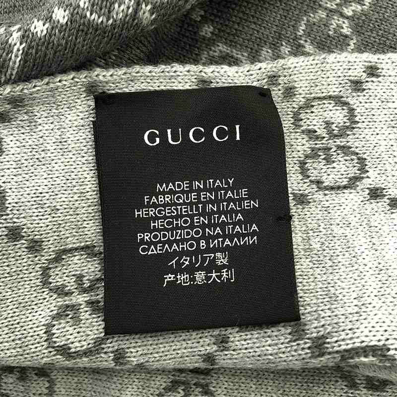Gucci | GG Pattern Allover Wool Scarf | Red Navy Gray | Women