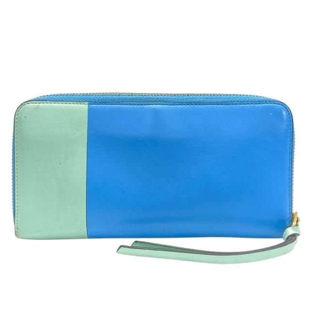 Loewe Wallet Long Wallet Round Zipper Anagram Leather Sky Blue Mint