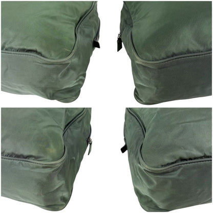 Prada Triangle Logo Mini Tote Shoulder Bag Green Khaki Tessuto Nylon