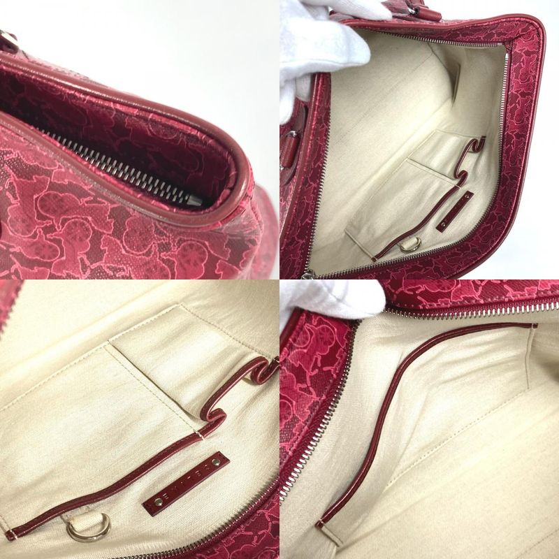 Celine Shoulder Bag Logo Sarky Pvc/leather Red