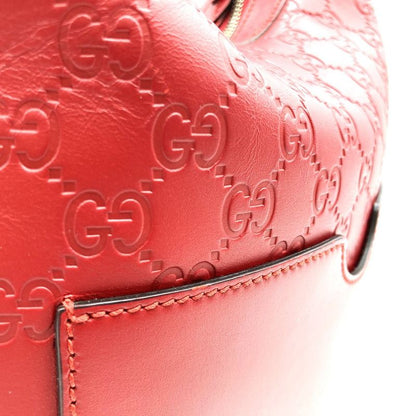 Gucci 414930 Shoulder Bag Handbag 2way Hobo Guccissima Leather Red Women
