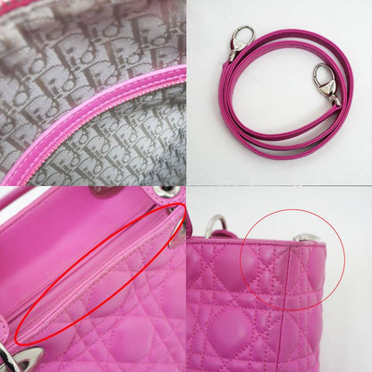 Christian Dior Lady dior Handbag Lady Dior Large Pink Lambskin Ladies