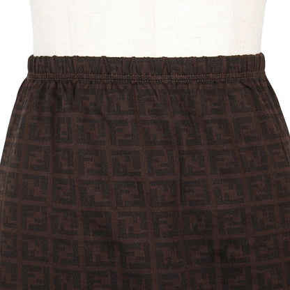 Fendi Zucca Nylon Brown Women's Mini Skirt