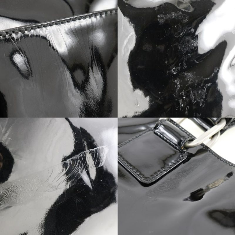 Loewe Anagram Enamel Black Women's Tote Bag