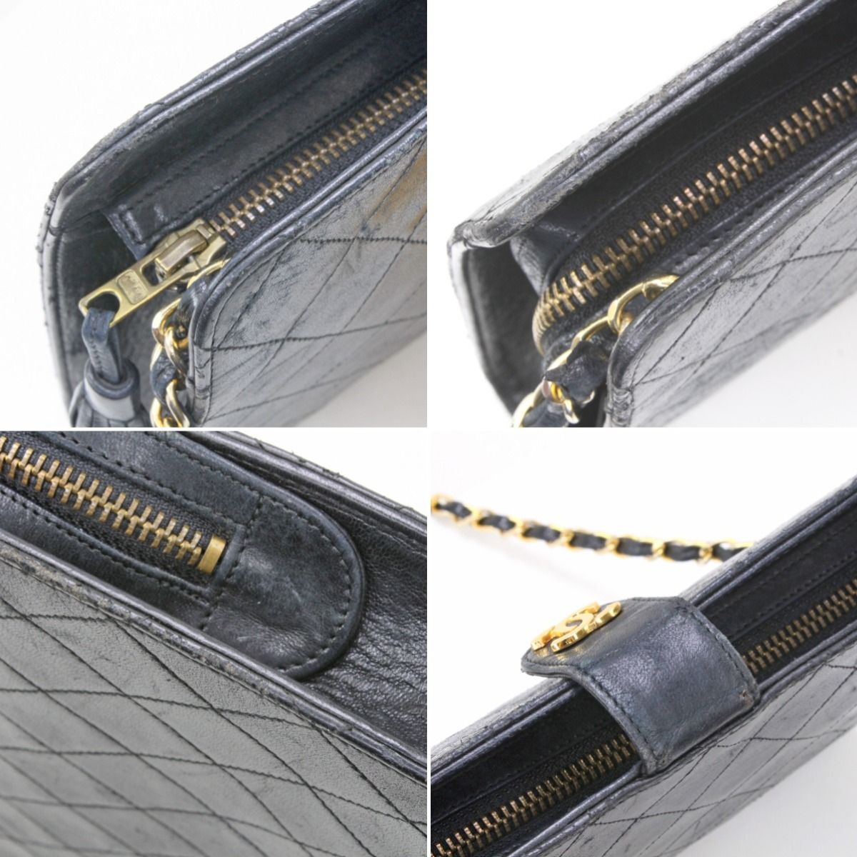Chanel Shoulder Bag Matelasse Chain Shoulder Scratch Yes Black