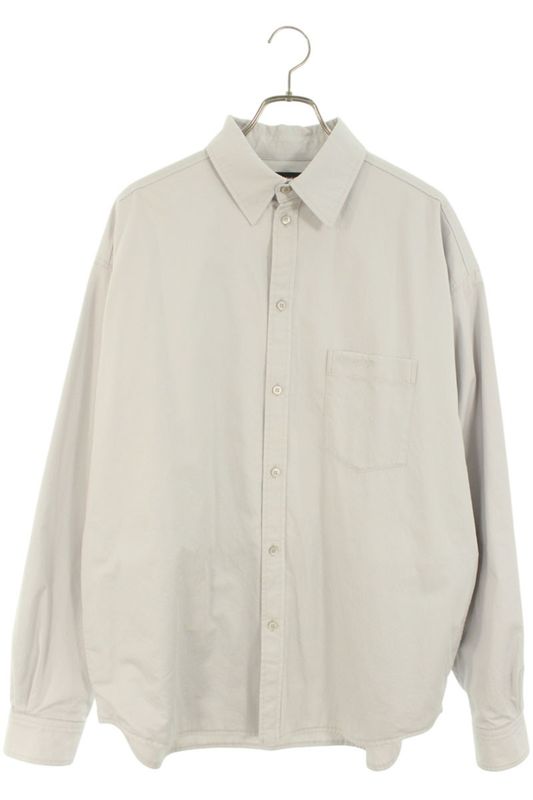 Balenciaga 707325 Tbp01 Oversized Double Face Long Sleeve Shirt Men's 44