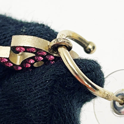 Chanel Cocomark A31068 Gold X Pink Earrings Rhinestone GP Women's Accessories