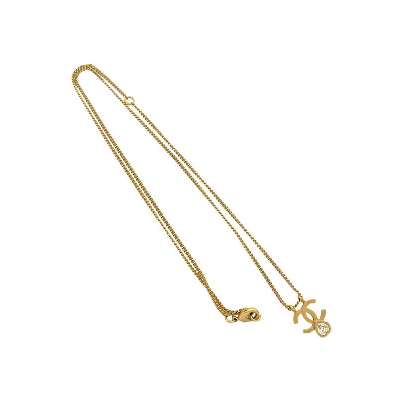 Chanel Coco Mark Motif GP Chain Necklace Pendant Choker Gold 22BS