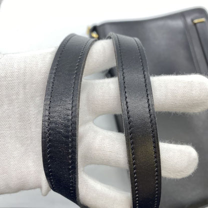 Christian DIOR Shoulder Bag Leather Black Vintage Ladies Men Fashion Gift