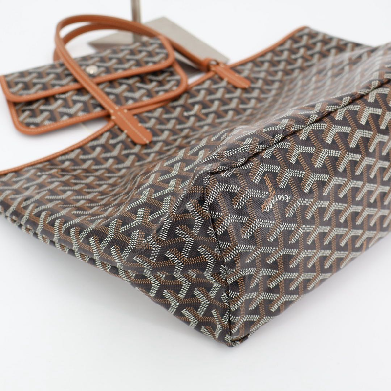 Goyard Saint Louis PM Tote Bag PVC Coated Canvas Brown Ladies