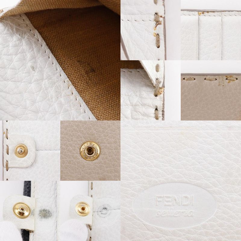 Fendi Selleria W Hook Bi-fold 8m0144 Leather Gray Ladies Long Wallet