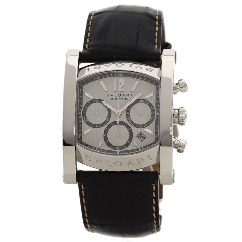 Bvlgari Bulgari Aa48sch Ashoma Watch SS Leather Men's