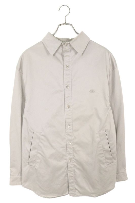 Balenciaga 571133 Tep11 BB Logo Embroidered Cotton Shirt Blouson Men 39