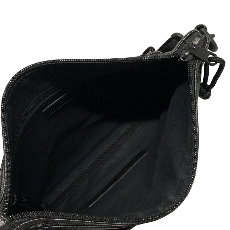 Balenciaga Shoulder Bag Crossbody Flat Pouch 673169 Black Leather