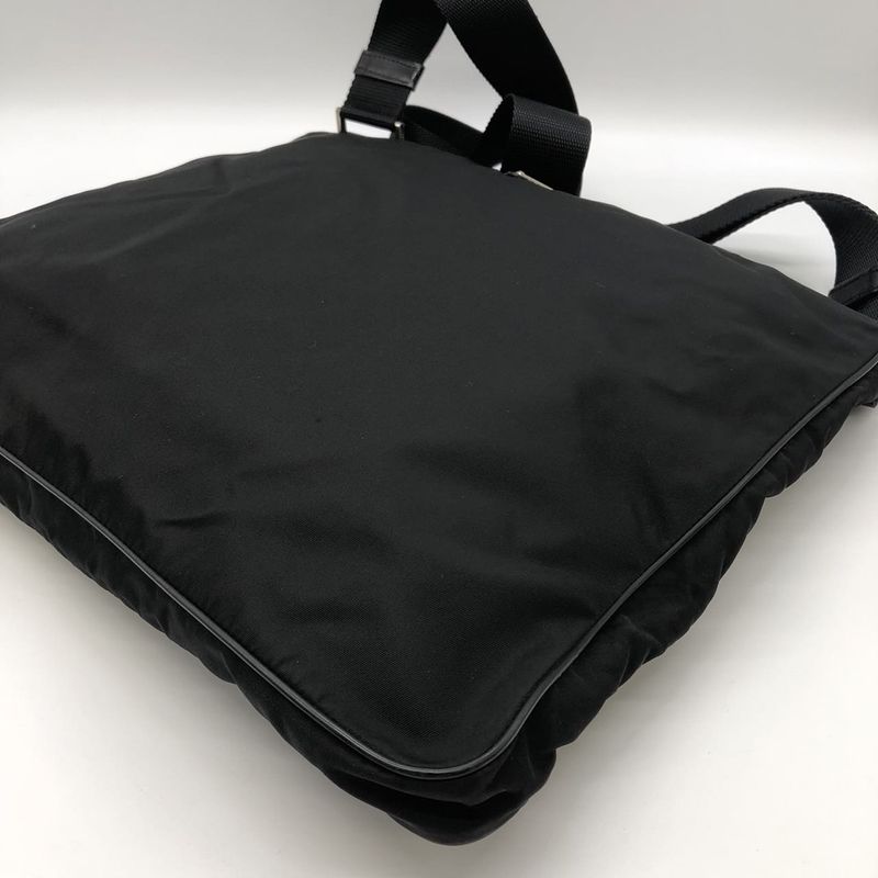 Prada Shoulder Bag Nylon Leather Black Ladies Men Fashion Vintage