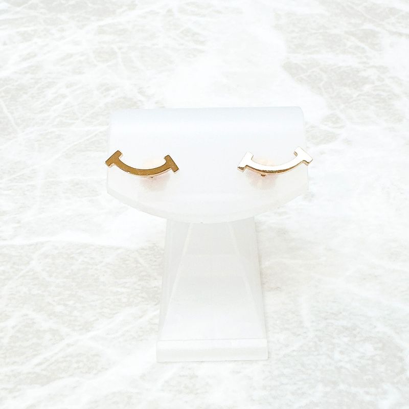 /tiffany & Co T-smile Pink Gold Earrings U