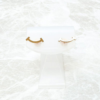 /tiffany & Co T-smile Pink Gold Earrings U