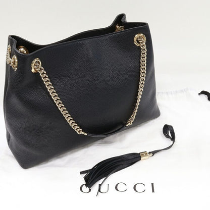 Gucci Chain Shoulder Bag Handbag Soho Chain Tote Bag Calf Black Outlet Item