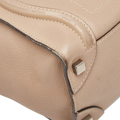 Celine Luggage Micro Shopper Beige Leather Women's Celine