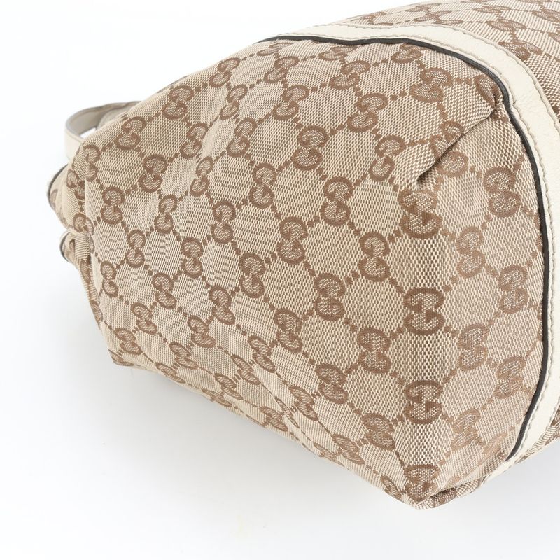 Gucci GG Canvas Sherry Line Leather Tote Bag Shoulder Hand 233607 Women EME