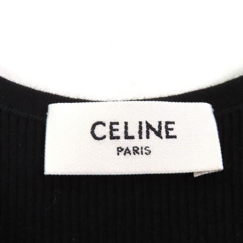 Celine 2a68l372n Athlete Bra / Mesh Logo Design Ascuff Tick Knit Black / Cream