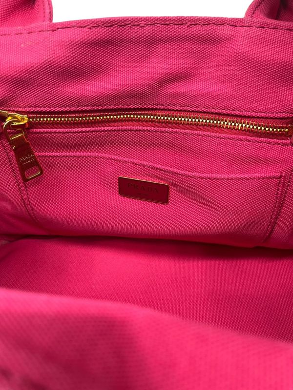 2652 Prada Canapa Tote Bag Shoulder Bag 2way Bag Pink Preowned